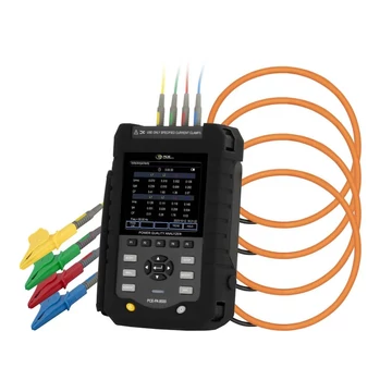 PCE Instruments Power Analyzer hálózat analizáló készülék 3 fázisú, 1 fázisú adatgyűjtő funkcióval, lakatfogóval, Energ