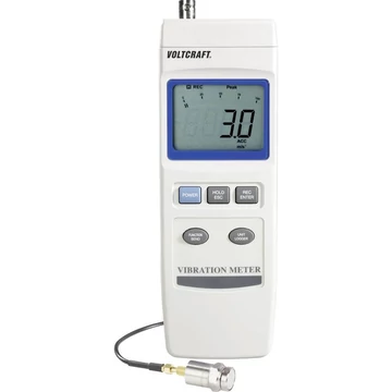 Vibrációmérő adatgyűjtővel, ±5 % 10 Hz - 1 kHz, Voltcraft VBM-100