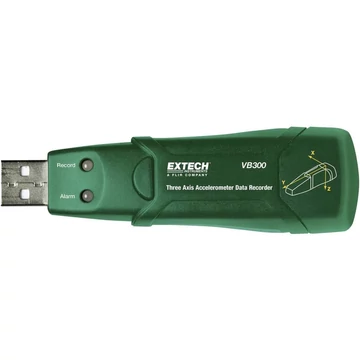 3 tengelyű gyorsulásmérő, gyorsulási erő, rázkódás és vibrációs erő adatgyűjtő Extech VB300