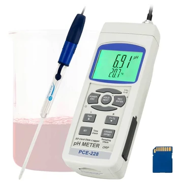 PCE Instruments pH mérő műszer analízis, Hőmérséklet, pH érték, Redox (ORP)