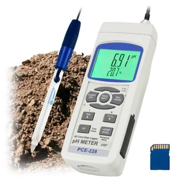 PCE Instruments pH mérő műszer analízis, Hőmérséklet, pH érték, Redox (ORP)