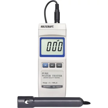 Vezetőképesség mérő műszer VOLTCRAFT WA-100 ATC 3 % 0 - 1999 µS Kalibrált ISO