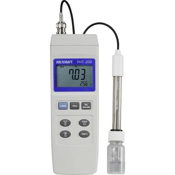 Kombinált mérőműszer pH érték, Redox (ORP), Voltcraft PHT-200