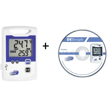 Hőmérséklet mérés adatgyűjtő szett, 2 x 60000 adat tárolással, -10…+70 °C, Dostmann Electronic LOG100 CRYO 5005-1105