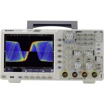 VOLTCRAFT DSO-6204F Digitális oszcilloszkóp Kalibrált (DAkkS) 200 MHz 1 GSa/mp 10000 kpts 8 bit Digitális memória (DSO),