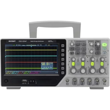 VOLTCRAFT DSO-1204F Digitális oszcilloszkóp Kalibráció (DAkkS) 200 MHz 4 csatornás 1 GSa/mp 64 kpts 8 bit Digitális memó