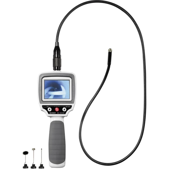 Endoszkóp kamera LCD kijelzővel, LED világítással cserélhető, vízálló szondávalØ 8 mm, hossz 88 cm VOLTCRAFT BS-30XHR