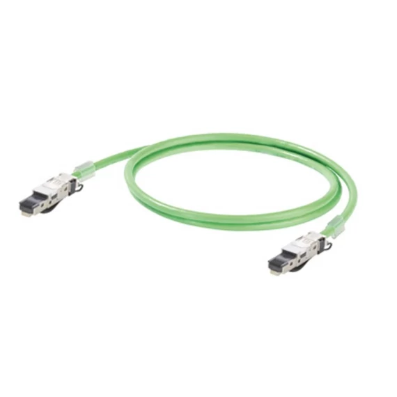 Weidmüller 1191010100 RJ45 Hálózati kábel, patchkábel CAT 5e SF/UTP 10.00 m Zöld Lángálló, Védővel 1 db