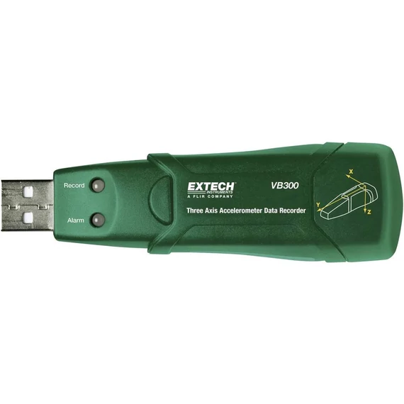 3 tengelyű gyorsulásmérő, gyorsulási erő, rázkódás és vibrációs erő adatgyűjtő Extech VB300