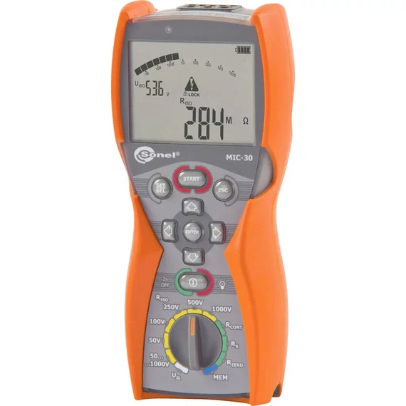 Sonel MIC-30 Szigetelésmérő műszer Kalibrált (DAkkS) 50 V, 100 V, 250 V, 500 V, 1000 V 100 GΩ