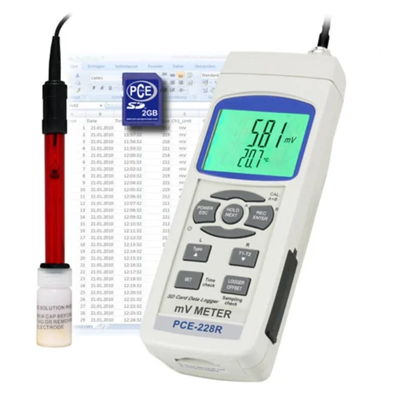 PCE Instruments Kombinált mérőműszer pH érték, Redox (ORP), Vezetőképesség
