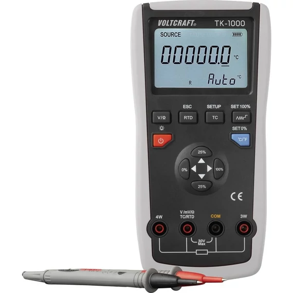 VOLTCRAFT TK-1000 Kalibrátor Kalibráció (ISO) Hőmérséklet, Feszültség