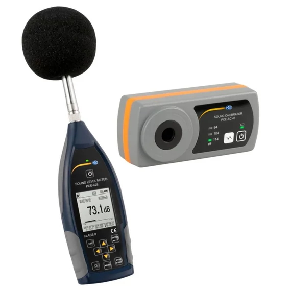 PCE Instruments Zajszintmérő Adatgyűjtő 25 - 136 dB 20 Hz - 12.5 kHz