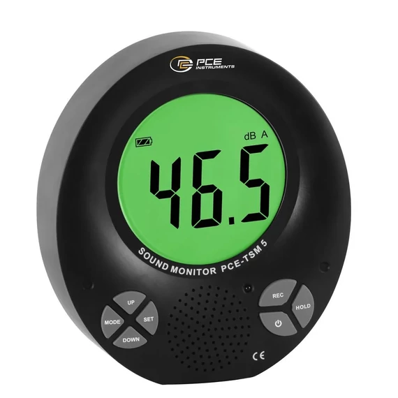 PCE Instruments Zajszintmérő Adatgyűjtő, színes kijelző 35 - 135 dB 31.5 Hz - 8000 Hz