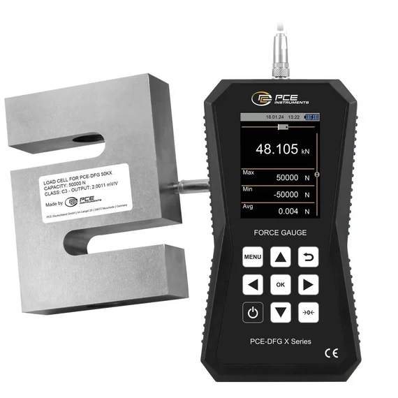 PCE Instruments Erőmérő készülék 0 - 50000 N Gyári standard (tanúsítvány nélkül)