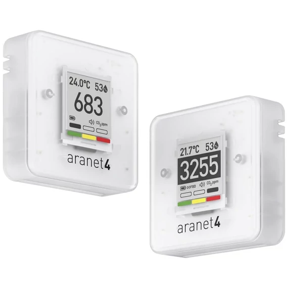 aranet Aranet CO2 mérő 0, 0, 0, 600 - 9999, 50, 85, 1100 ppm, °C, %, hPa Hőmérsékletmérő funkcióval