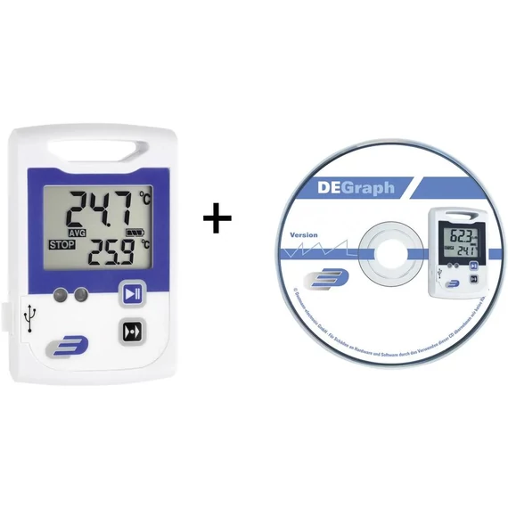 Hőmérséklet mérés adatgyűjtő szett, 2 x 60000 adat tárolással, -10…+70 °C, Dostmann Electronic LOG100 CRYO 5005-1105